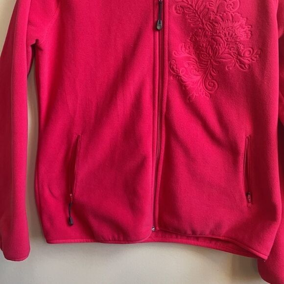 FUDA Bright Red Full Zip Cozy Fleece w/Embroidered Design & Pockets (Size: Med) - Picture 7 of 14